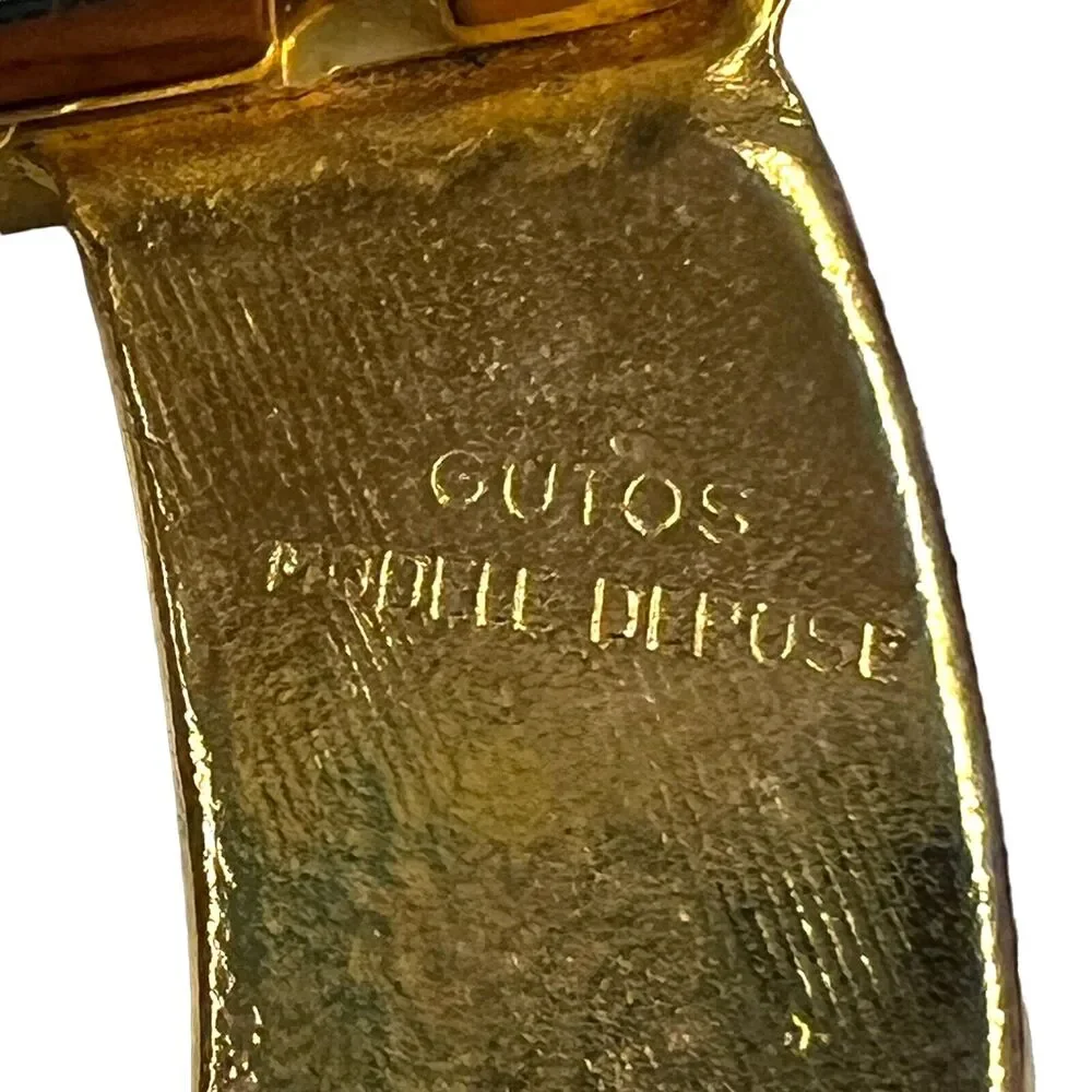 Vintage Statement Gutos W Germany Art Deco Gold Belt Buckle‎